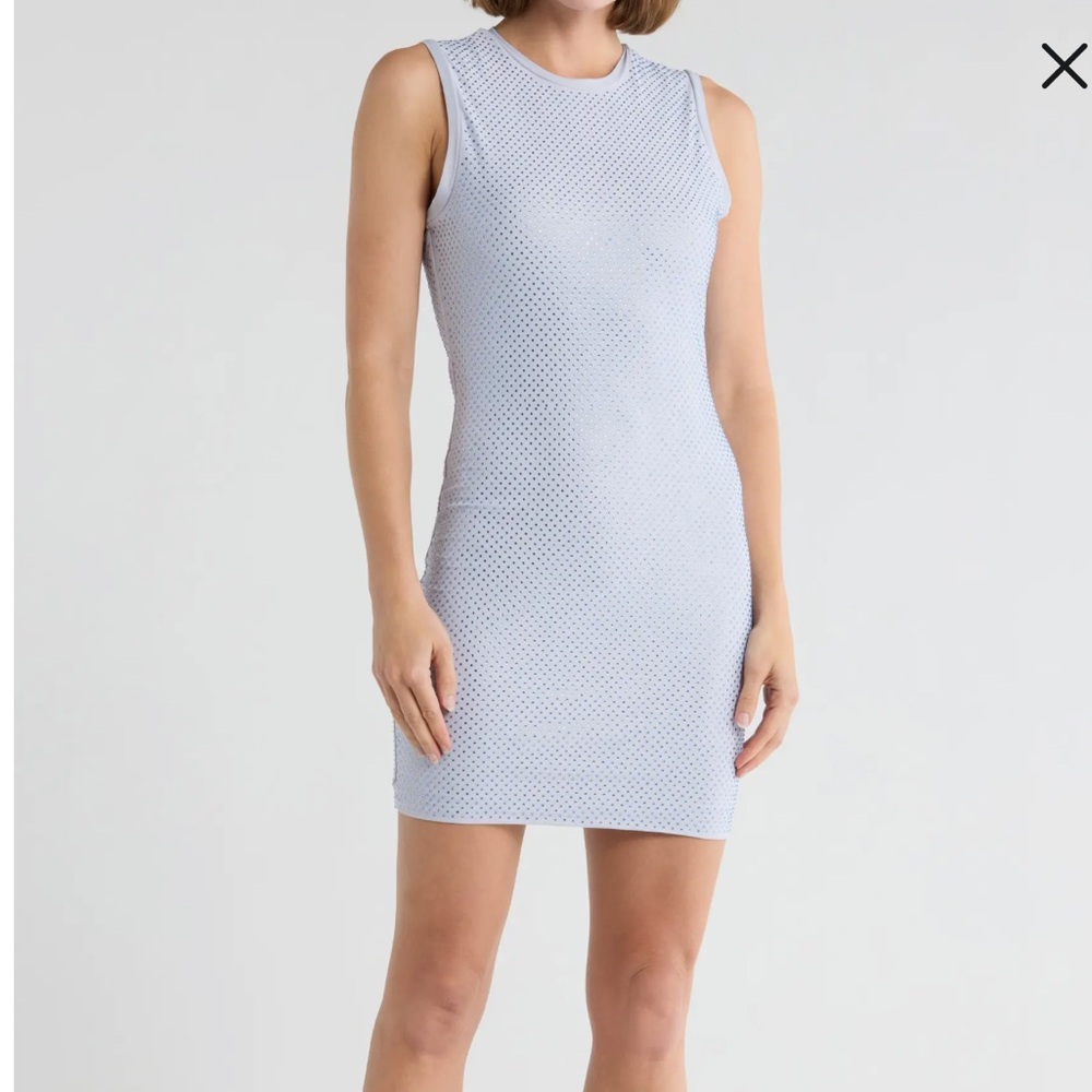 Good American crystal embellished tank mini dress